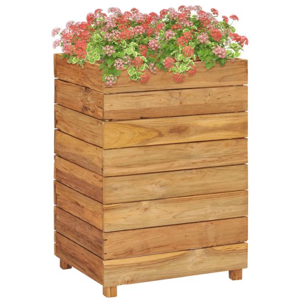 Vaso/floreira 50x40x72 cm teca reciclada e aço