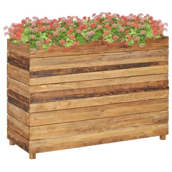 Floreira 100x40x72 cm teca reciclada e aço