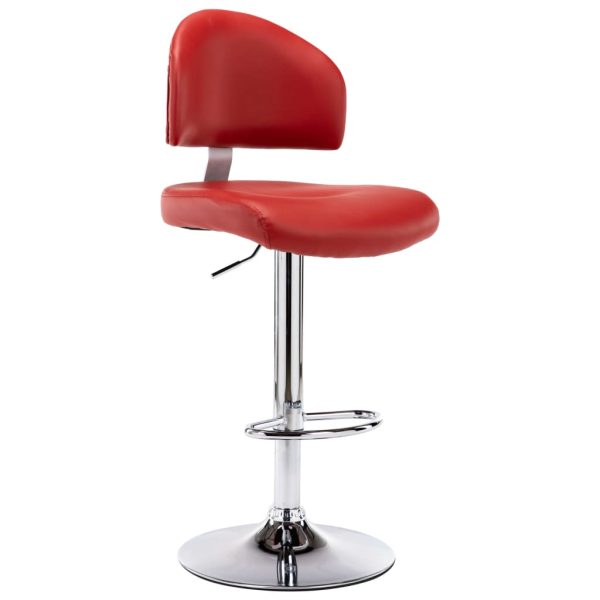Bancos de bar 2 pcs couro artificial vermelho tinto - Image 3
