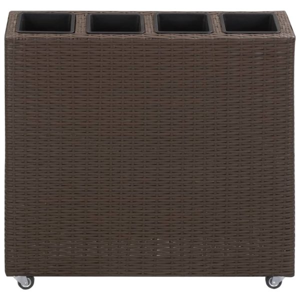 Floreira com 4 vasos 80x22x79 cm vime PE castanho - Image 2