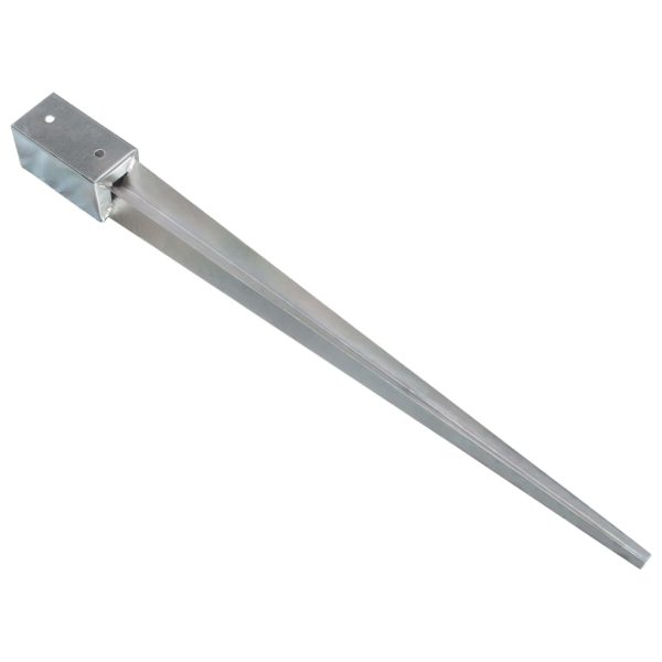 Estacas de enterrar 12 pcs 7x7x90 cm aço galvanizado prateado - Image 3