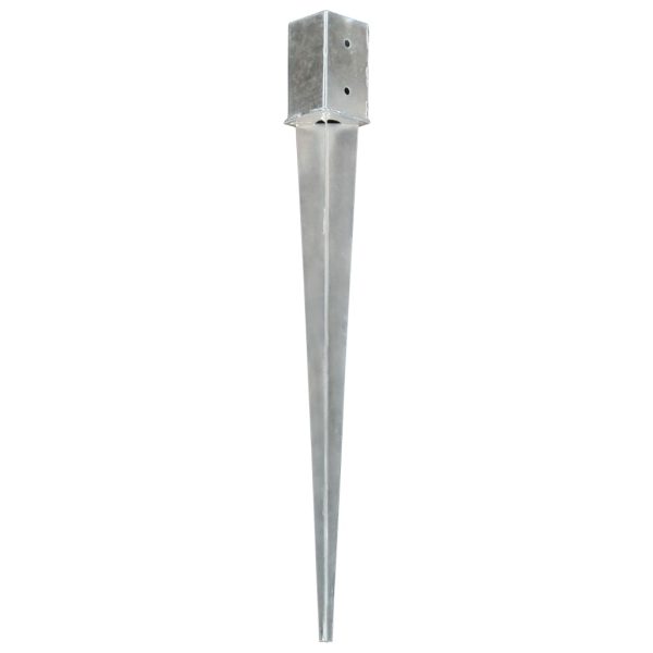 Estacas de enterrar 12 pcs 8x8x91 cm aço galvanizado prateado - Image 2