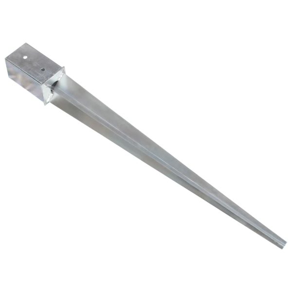Estacas de enterrar 12 pcs 8x8x91 cm aço galvanizado prateado - Image 3