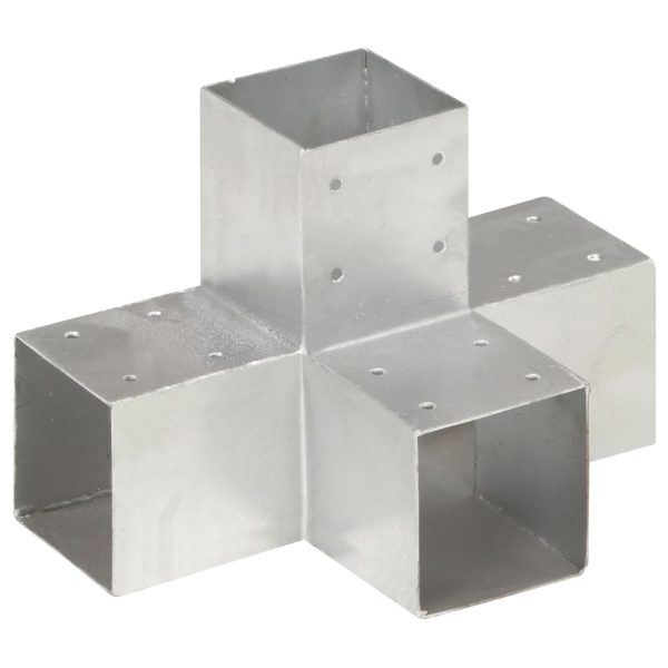 Bases para poste em forma de X 4 pcs 91x91 mm metal galvanizado - Image 2