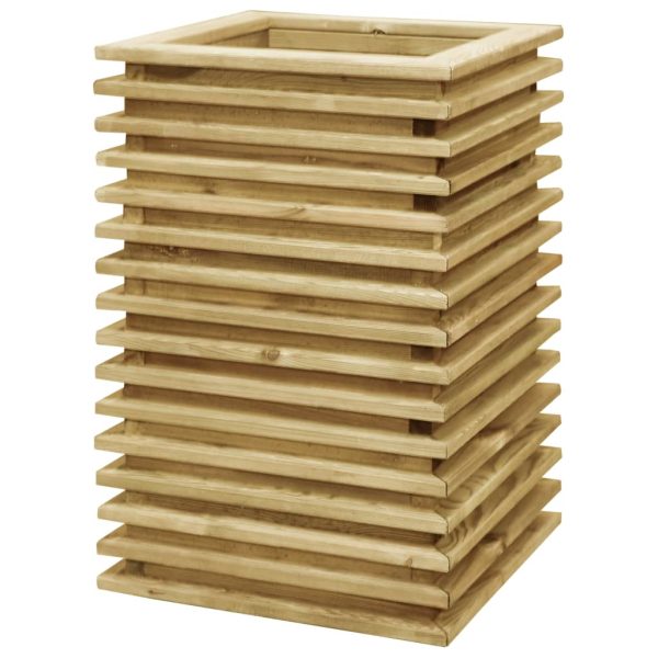 Vaso/floreira de jardim 50x50x80 cm madeira pinho impregnada