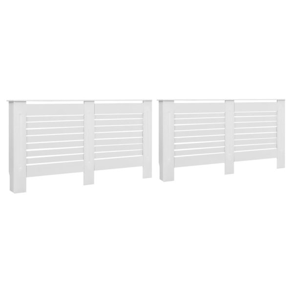 Coberturas de radiador 2 pcs 152x19x81,5 cm MDF branco - Image 2