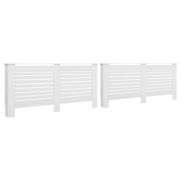 Coberturas de radiador 2 pcs 172x19x81,5 cm MDF branco - Image 2