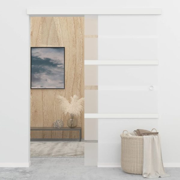 Porta deslizante batente suave vidro ESG 102,5x205 cm prateado - Image 3