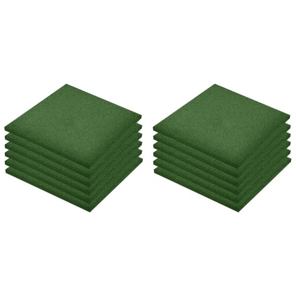 Ladrilhos prot. contra quedas 12 pcs borracha 50x50x3 cm verde - Image 2