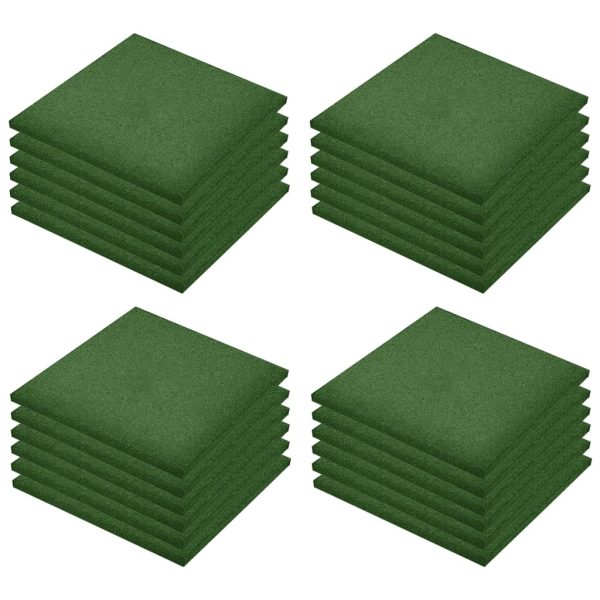 Ladrilhos prot. contra quedas 24 pcs borracha 50x50x3 cm verde - Image 2