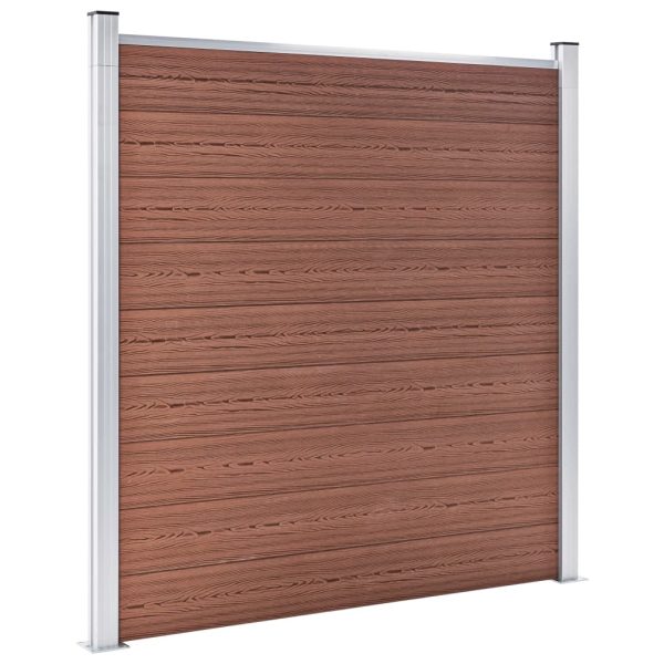 Painel de vedação para jardim 699x186 cm WPC castanho - Image 3