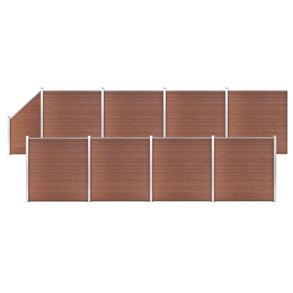 Painel vedação WPC 8 quadrados +1 inclinado 1484x186cm castanho