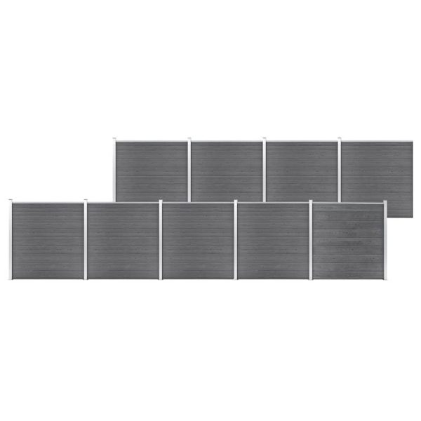 Painel de vedação para jardim 1564x186 cm WPC cinzento