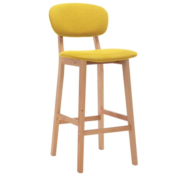Bancos de bar 2 pcs tecido amarelo mostarda - Image 2