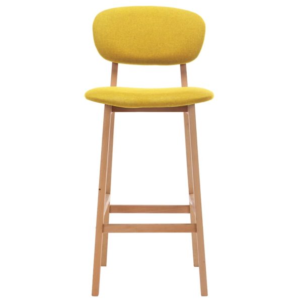 Bancos de bar 2 pcs tecido amarelo mostarda - Image 3