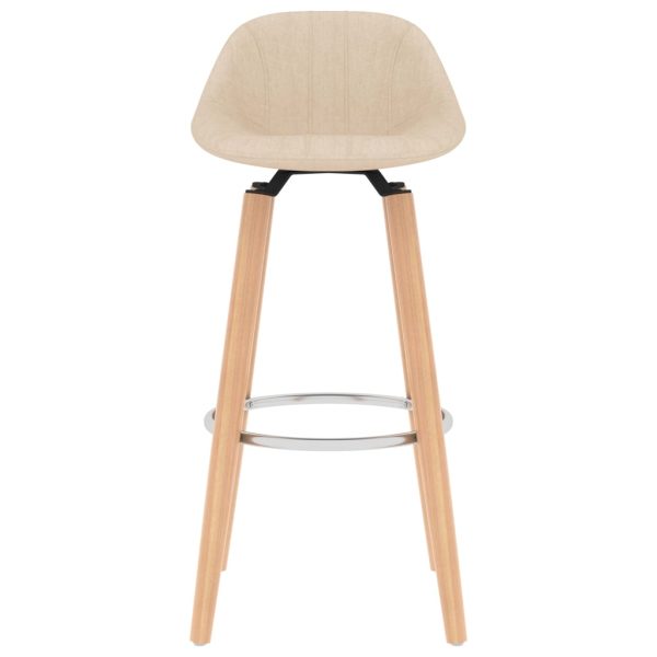 Bancos de bar 2 pcs tecido cor creme - Image 3