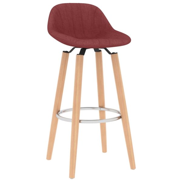 Bancos de bar 2 pcs tecido vermelho tinto - Image 2