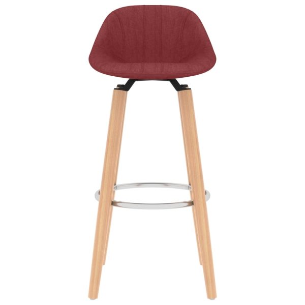 Bancos de bar 2 pcs tecido vermelho tinto - Image 3