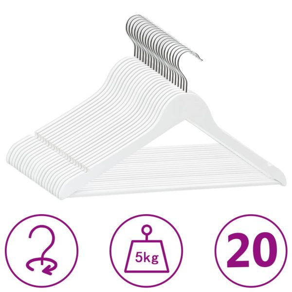 20 pcs conjunto de cabides antiderrapantes madeira branco