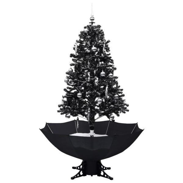 Árvore Natal c/ neve base formato guarda-chuva 170 cm PVC preto - Image 2