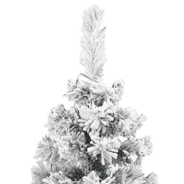 Árvore de Natal artificial fina com neve 150 cm PVC verde - Image 3