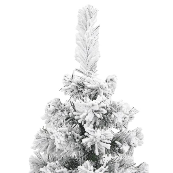 Árvore de Natal artificial fina com neve 240 cm PVC verde - Image 3