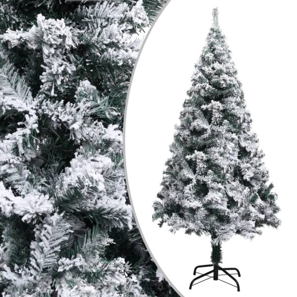 Árvore de Natal artificial c/ flocos de neve 150 cm PVC verde