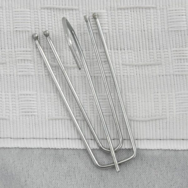 Cortinas opacas aspeto linho c/ ganchos 2pcs 140x245cm cinzento - Image 3