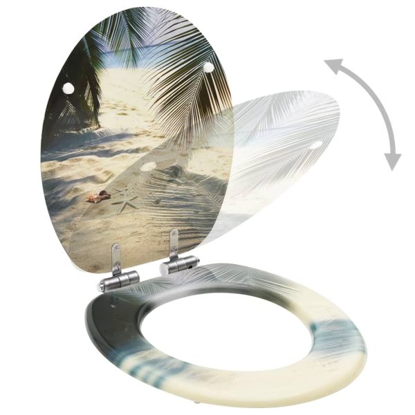 Assento de sanita com tampa de fecho suave MDF design praia - Image 2