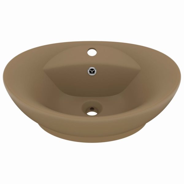 Lavatório luxuoso oval 58,5x39 cm cerâmica creme mate - Image 2