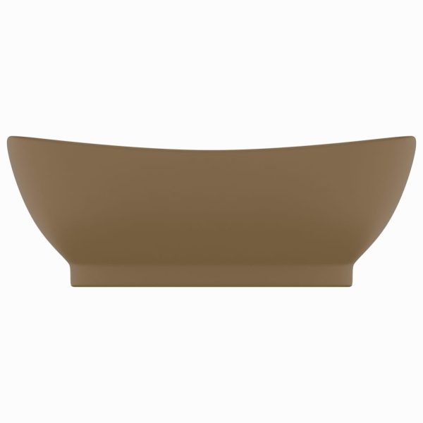 Lavatório luxuoso oval 58,5x39 cm cerâmica creme mate - Image 3