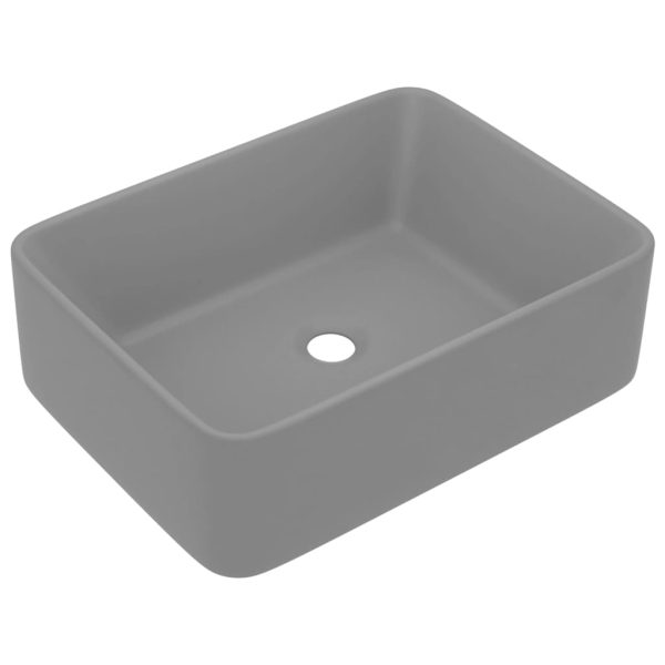 Lavatório luxuoso 41x30x12 cm cerâmica cinzento-claro mate - Image 2