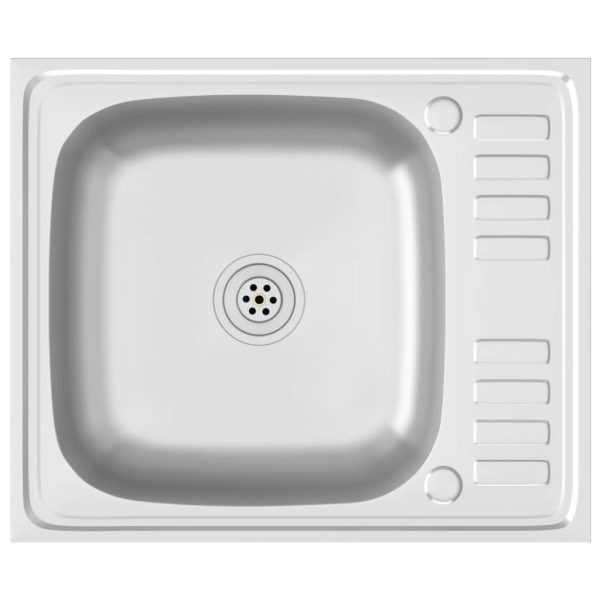 Lava-louça cozinha + escorredor 500x600x155mm aço inox prateado - Image 2
