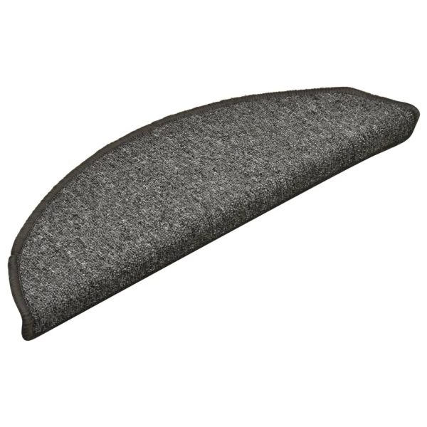 Tapete/carpete para degraus 15 pcs 56x17x3 cm cinza-escuro - Image 3