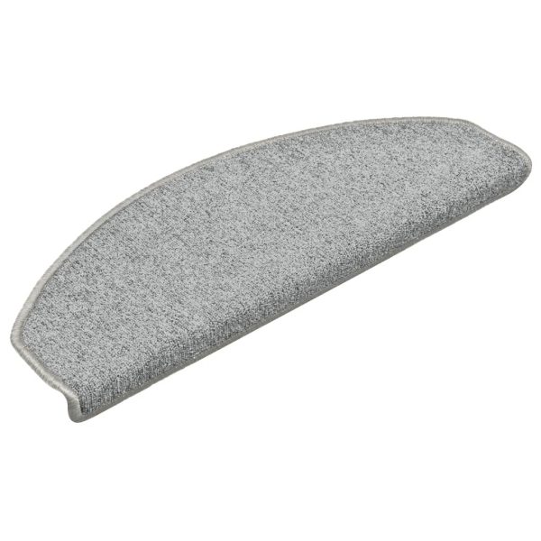 Tapete/carpete para degraus 15 pcs 65x24x4cm cinzento-claro - Image 3