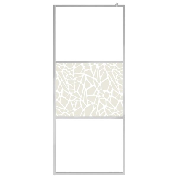 Divisória de chuveiro 80x195 cm vidro ESG design pedras - Image 3