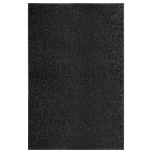 Tapete de porta lavável 120x180 cm preto