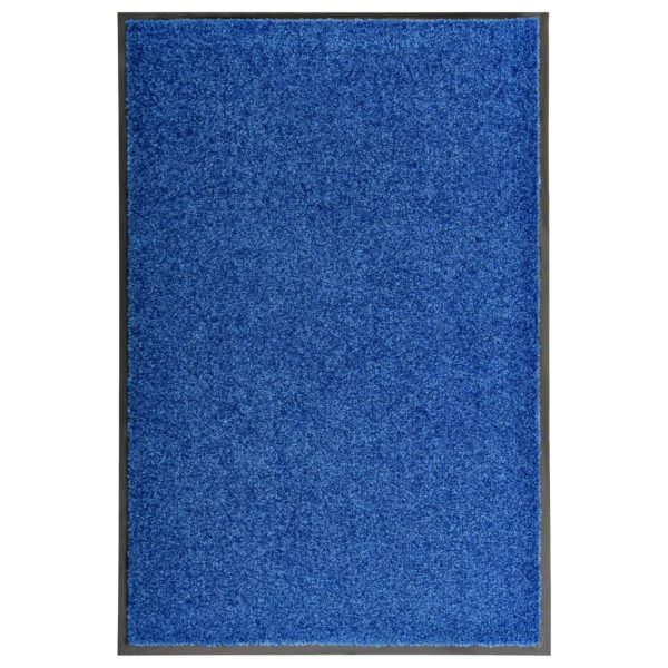 Tapete de porta lavável 60x90 cm azul