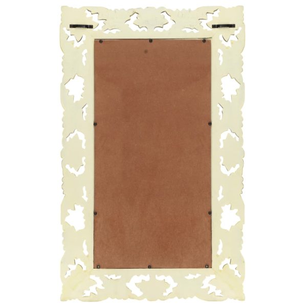 Espelho esculpido à mão 80x50 cm mangueira maciça branco - Image 3