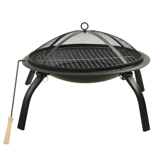 Braseira e barbecue 2-em-1 com atiçador 56x56x49 cm aço - Image 2