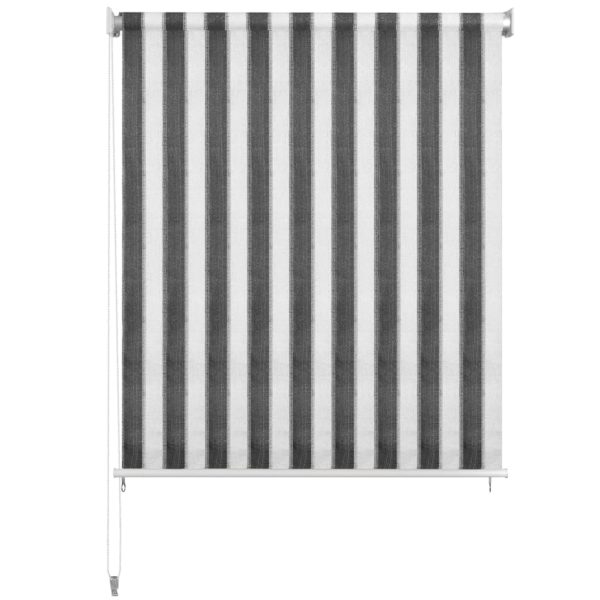 Estore de rolo para exterior 120x230 cm riscas antracite/branco - Image 2