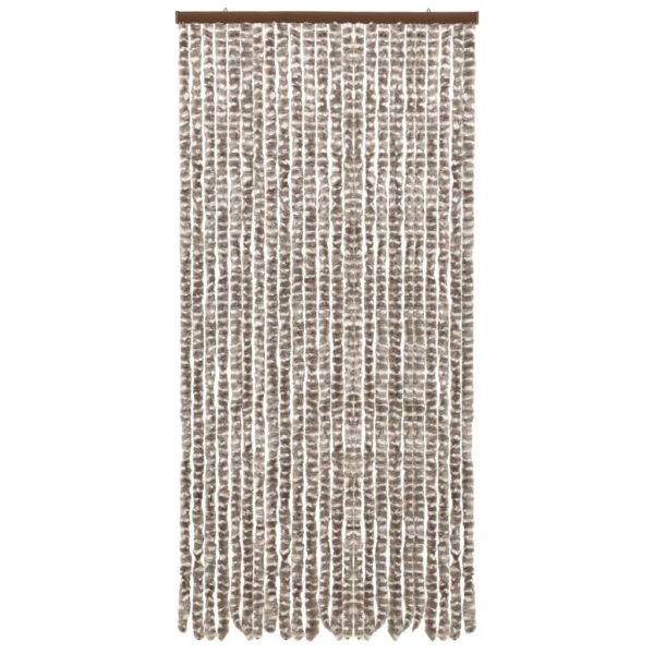 Cortina anti-insetos 100x220 cm chenille cinza-acast. e branco - Image 2