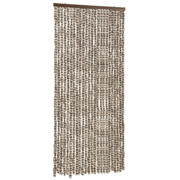 Cortina anti-insetos 100x220 cm chenille cinza-acast. e branco - Image 3