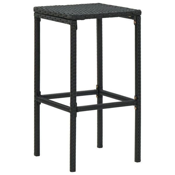 Bancos de bar com almofadões 6 pcs vime PE preto - Image 3