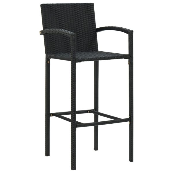 Bancos de bar 2 pcs vime PE preto - Image 2