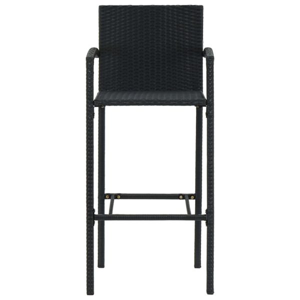 Bancos de bar 2 pcs vime PE preto - Image 3