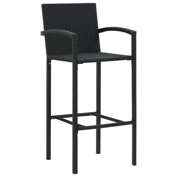 Bancos de bar 4 pcs vime PE preto - Image 2