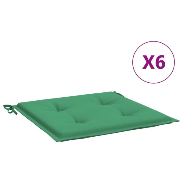 Almofadões p/ cadeiras jardim 6pcs 40x40x3 cm oxford verde