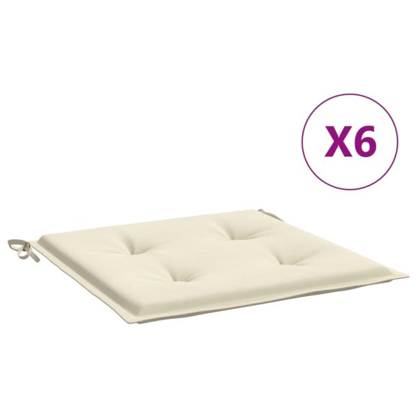Almofadões p/ cadeiras de jardim 6 pcs tecido oxford creme