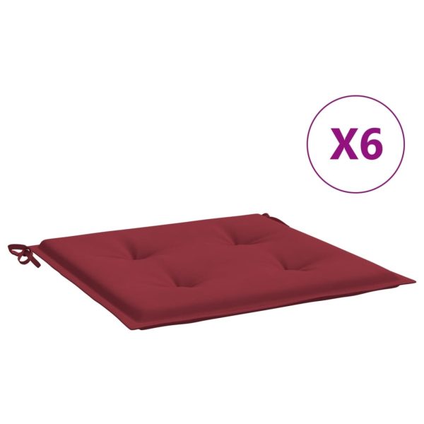 Almofadões p/ cadeiras jardim 6pcs tecido oxford vermelho tinto